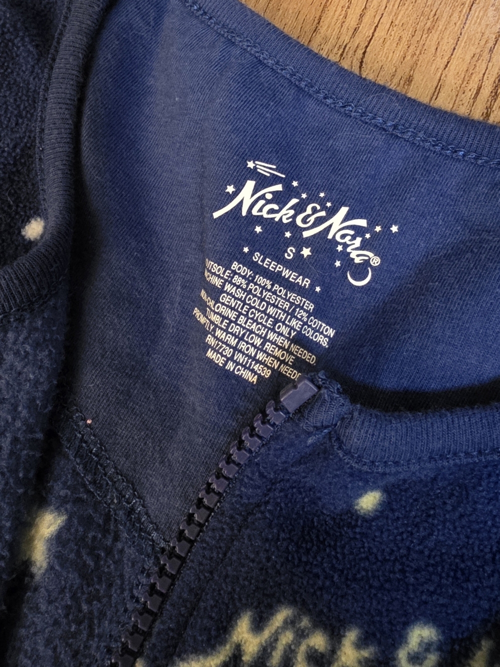 Nick & Nora Starry Nights Blue Navy One Piece Pajamas - Picture 10 of 10